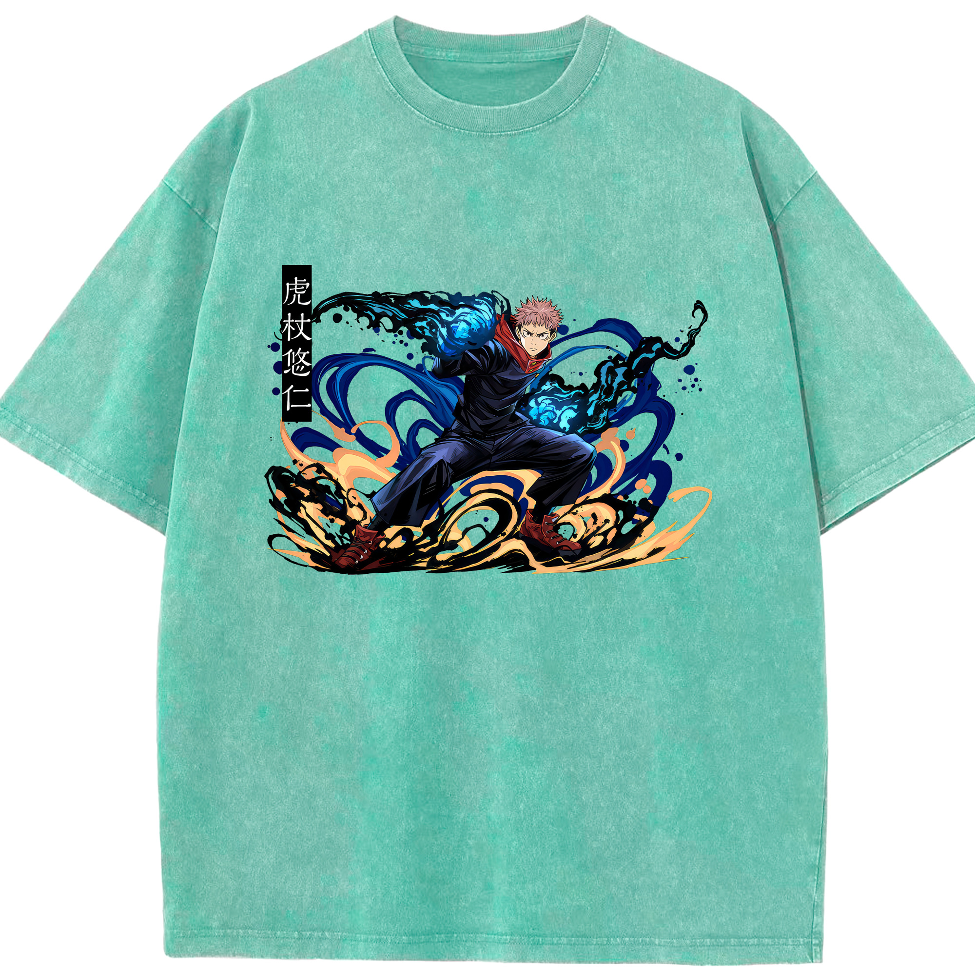 （画像用） 呪術廻戦 Jujutsu Kaisen 綿100% ヴィンテージ風 半袖Tシャツ（フロントプリント）